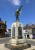 Lockerbie Town memorial showing addition of metal fender at foot.