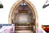 Herbert Lanyon mosaic relief under pointed arch, full view.