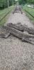 Railway and pile of sleepers