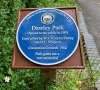 Plaque on entry to the Park