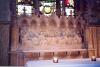 Reredos depicting The Last Supper, with an inscription on its base.