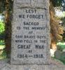 Ten Mile Bank - WW1 Inscription