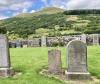 Gravestone cemetery setting