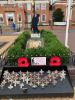 Flower bed on east side of memorial
