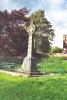 Stone wheel cross on tapering plinth