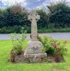 View of memorial from the church - WW2 inscription