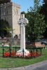 Celtic wheel cross with inscription and names on front face. 