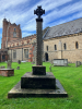 View of memorial looking towards the church