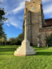 View of memorial looking towards church