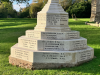 Close-up of main inscription and names from WW1