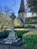 View of memorial with St Mary's Church in background
