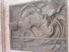 Close up of bronze panel