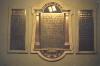 Nowy headed/based bronze plaque mounted on marble, with two other plaques