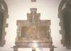Wall mounted marble tablet with brass plaques inset