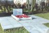 Memorial tablet with pathway leading up to it