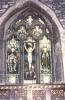 Three light stained glass window