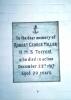 White marble tablet with black lettering