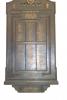 Wooden board with six panels of names inscribed in gold 