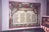 Roll of honour made up of various tiles and mosaics, with inscription and names in four columns
