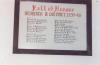 White, framed roll of honour with names in two columns