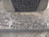 Original incised WW2 inscription, on upper surface of north-west top step, 
