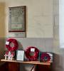 The memorials area inside the church
