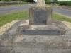 South-east face of plinth and base, with WW1 names plaque and plaque re the gifting of the memorial