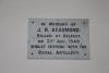 Plaque in memory of J R Beaumond