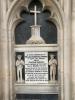 Close up image of the white marble memorial
