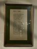 Framed WW2 roll of honour