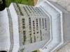 An octagonal marble memorials with a Latin cross, plinth, base and Sword of Sacrifice. Commemorating those who died in WW1 and WW2. Names S-K
