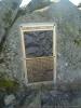 Newly-installed bronze plaque, on Great Gable summit