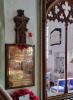 A clearer view of the brass plaque and screen.