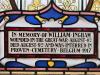 Inscription on stained glass window