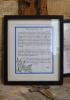 Framed and glazed information sheet