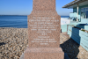 Close up of dedication on HMS Trident memorial
