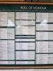 Close up of the information boards.