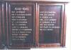 Wooden panel with inscription in gold painted lettering