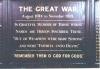 Wooden panel with inscription in gold painted lettering