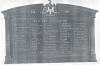 Wooden board roll of honour with curved top and coat of arms