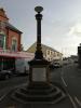 Streetlight on octagonal base with plaque