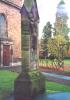 Crucifix in gabled shrine