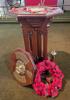 Octagonal font, base and cover.