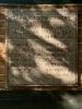 close view of WW2 panel to right of entrance