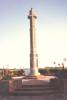 Tall tapering cross in round pavilion
