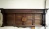 Wooden mantle with inscription