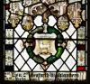 The Faithfull family crest detail in the lower part of the right light