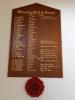 Wooden board roll of honour