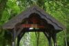 Gilbert Walter Watson Lychgate roof cross member and plaque