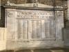 Central section of wall, displaying WW1 names across three inset panels, two columns of names per panel.